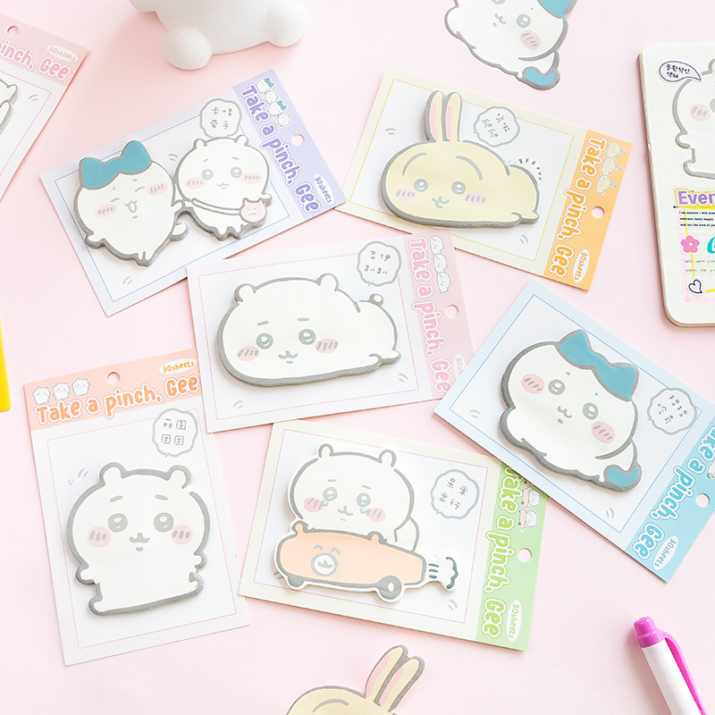 Memo Pad Sticky - Leuke Chiikawa-vormige plaknotities 30 vellen Cartoon
