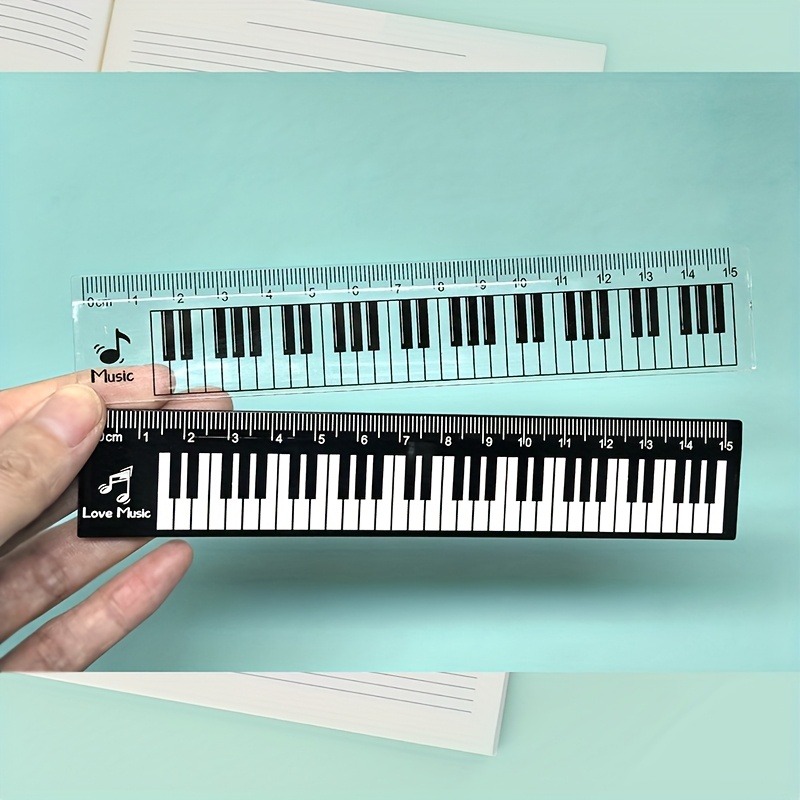 Ruler Set Transparent - 2 stks/set 15 cm pianotoetsenbord patroonliniaal