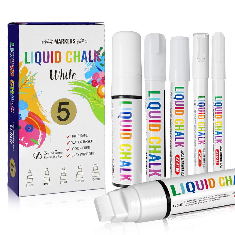 Correction Fluid White - 5 stks/set Witte Krijt Markers Vloeibare