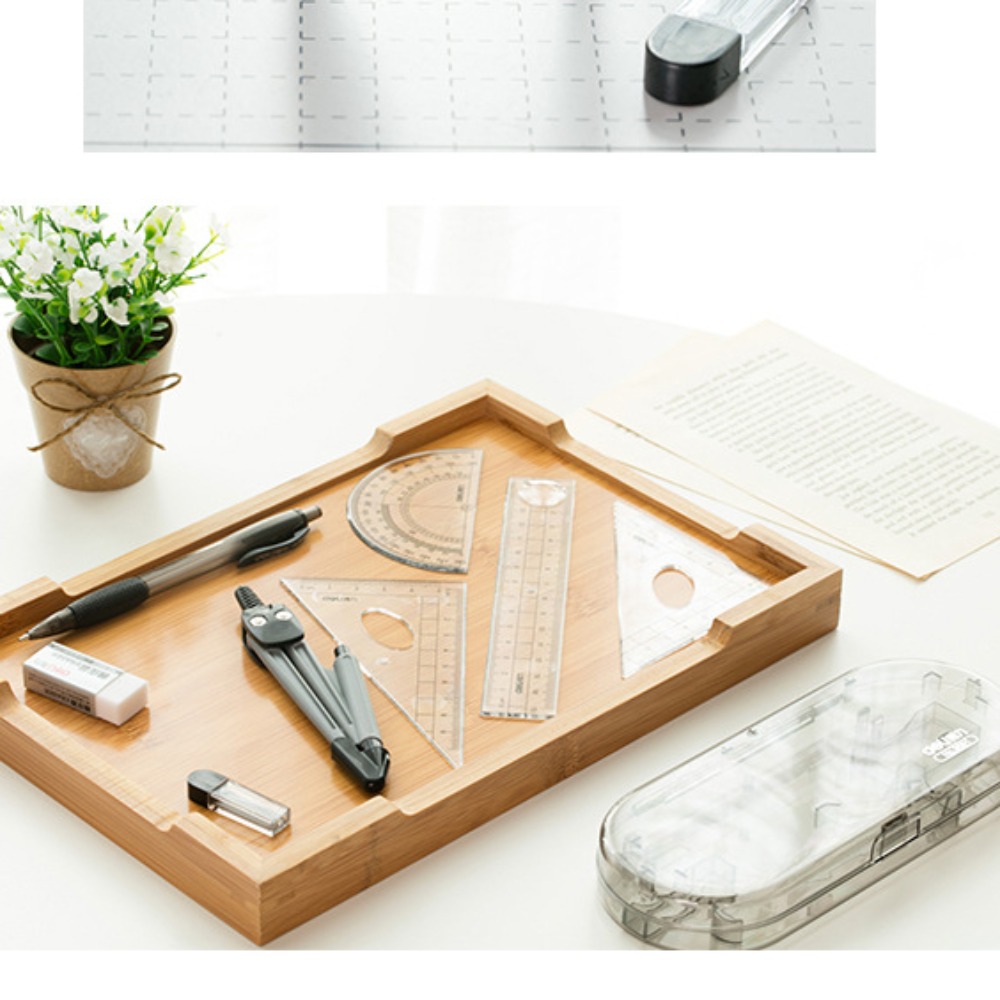 Ruler Set Transparent - Transparante liniaalset Gum Rechte liniaal Potlood