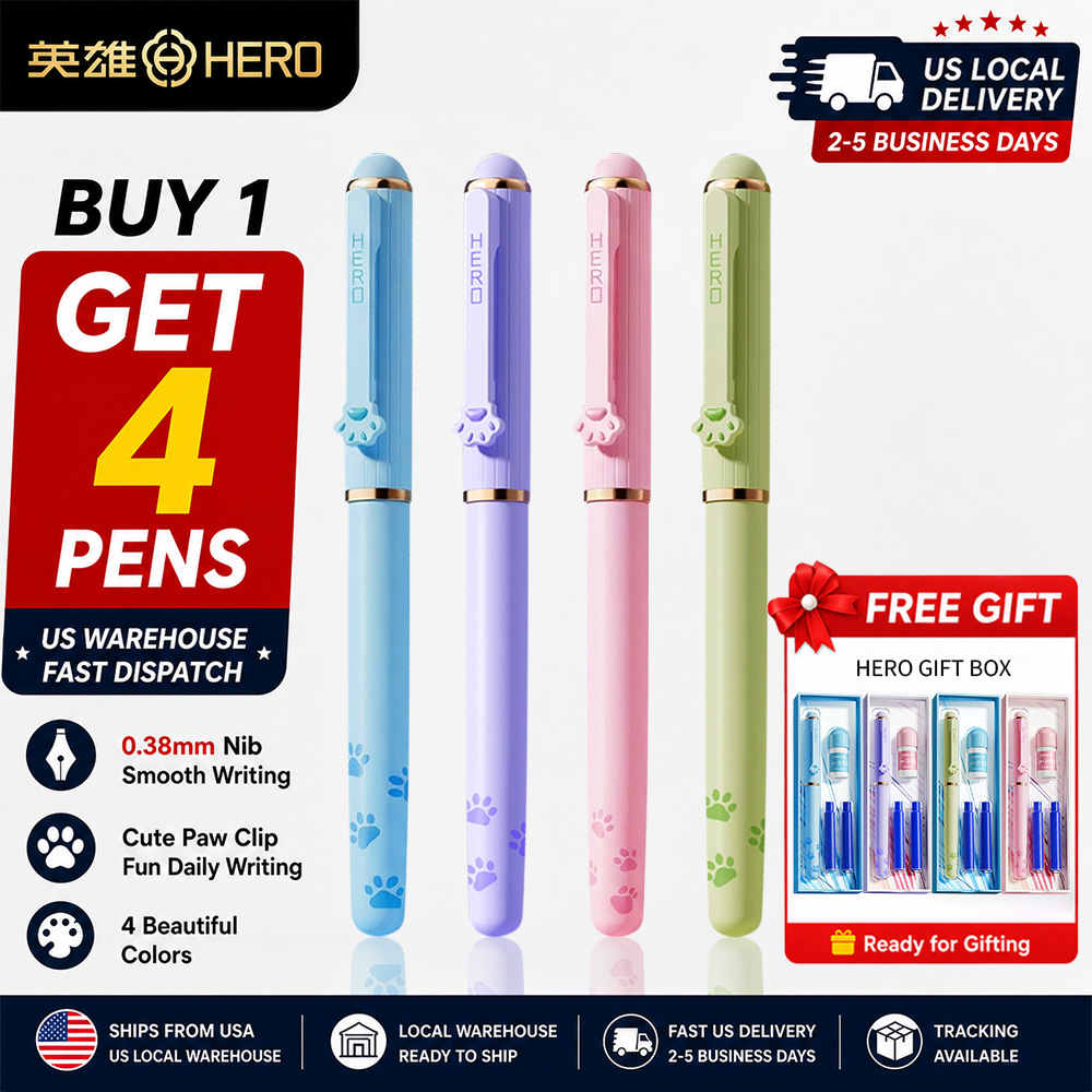 Stationery Warehouse - Hero 360M Cat Paw uitwisbare vulpen,