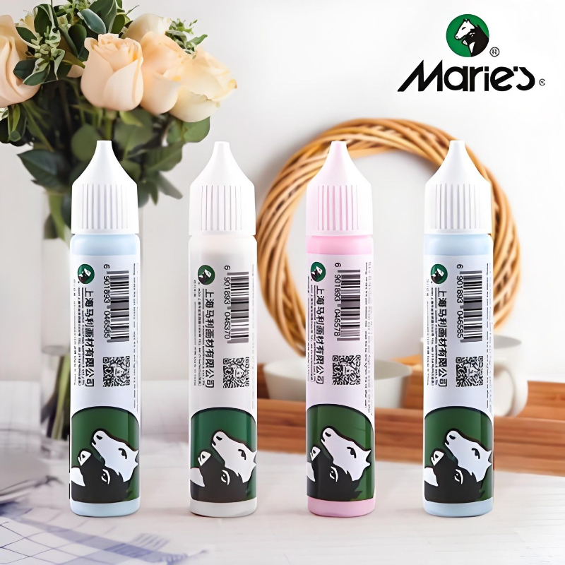 Correction Fluid White - Marie's 30 ml maskeervloeistofpen wit roze