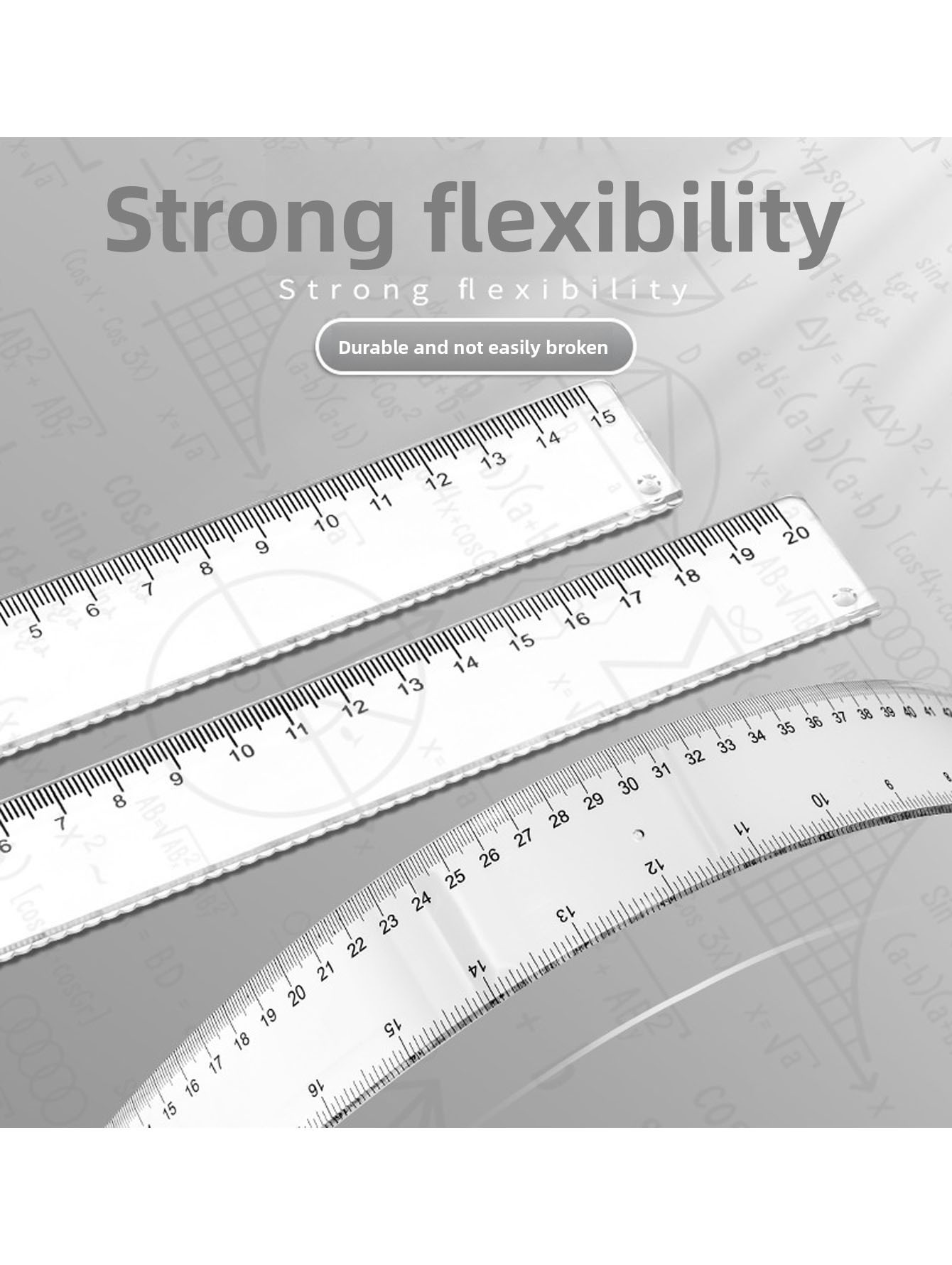 Ruler Set Transparent - Transparante plastic liniaal, geschikt voor het