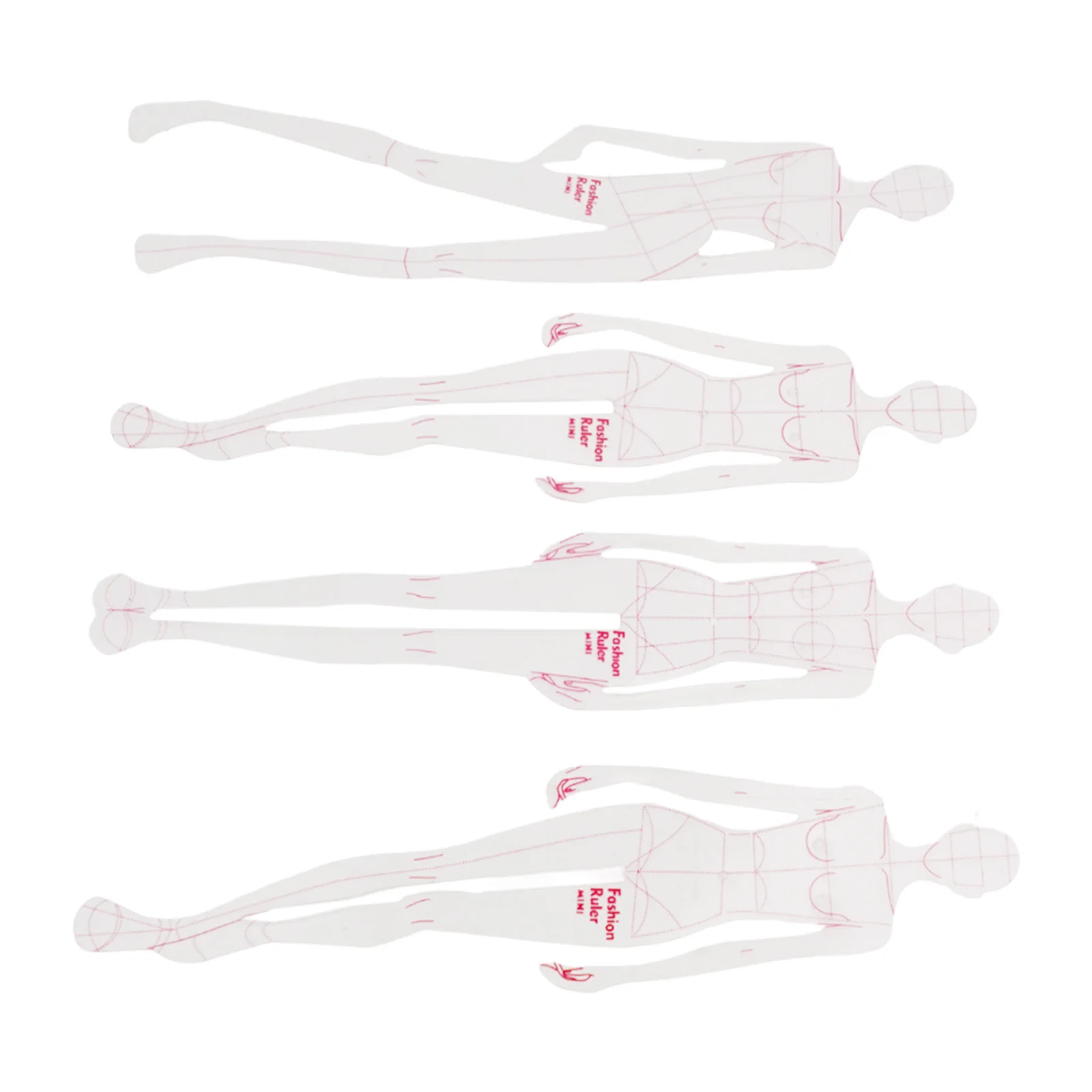 Ruler Set Transparent - Transparante kunststof modeontwerp liniaalset voor kledingillustratie