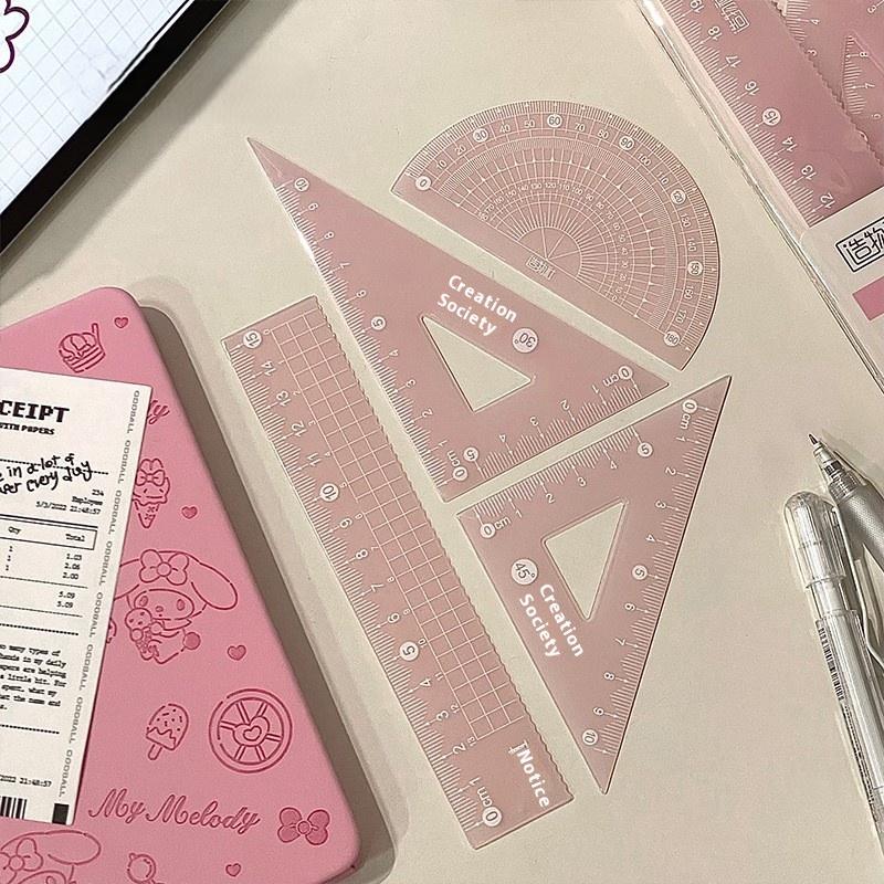 Ruler Set Transparent - 4 stks/set transparante meetliniaal studentencadeau 15