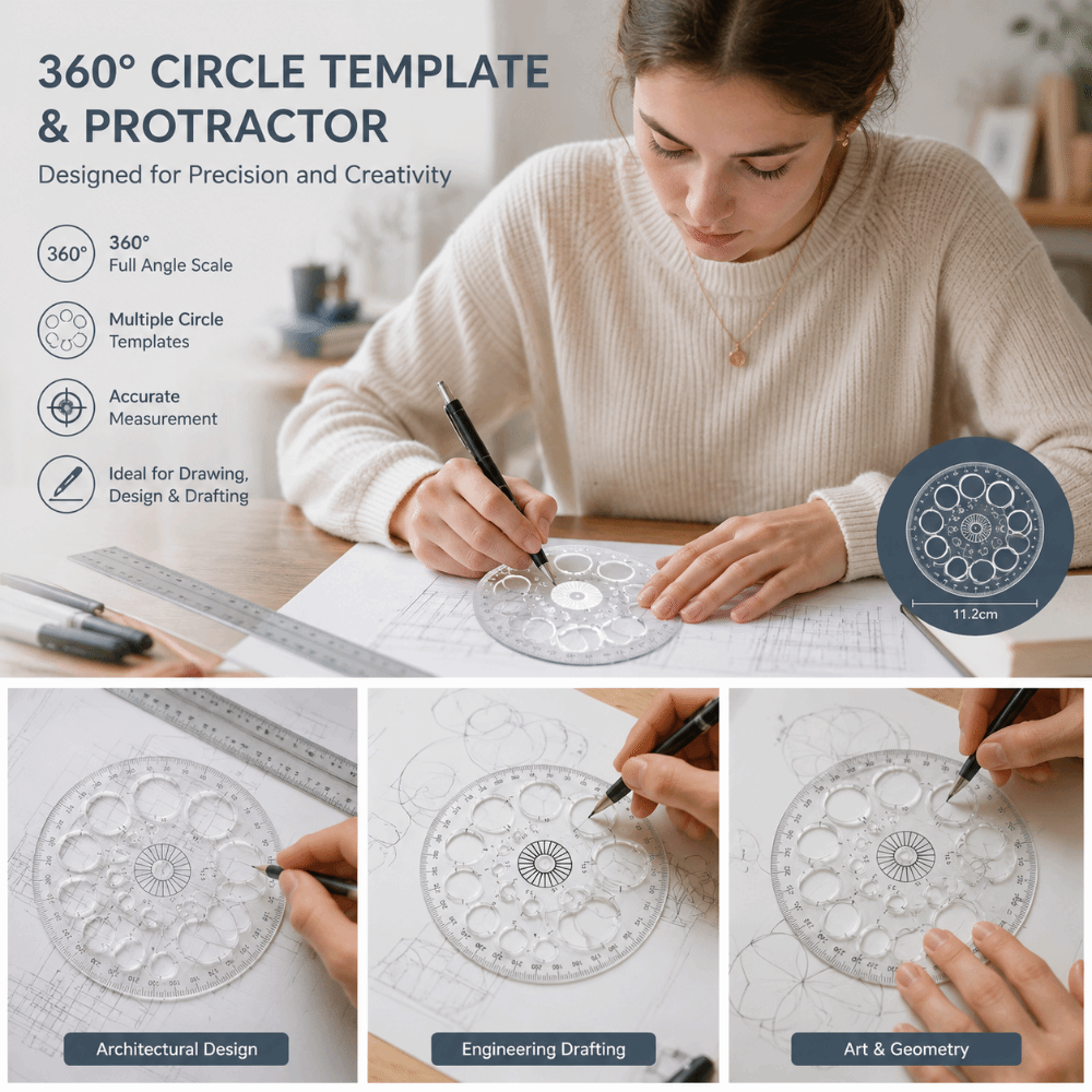 Circulaire schaal Plastic lini - Ruler Set Transparent recensie en prijs