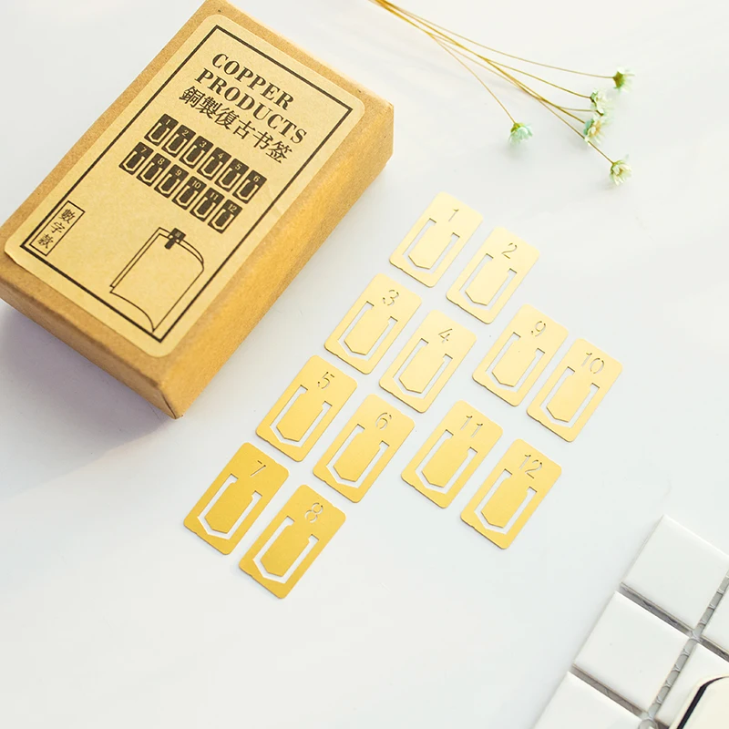 12 Stks/partij Vintage Koperen - Stationery Office And School Supply Stores recensie en prijs