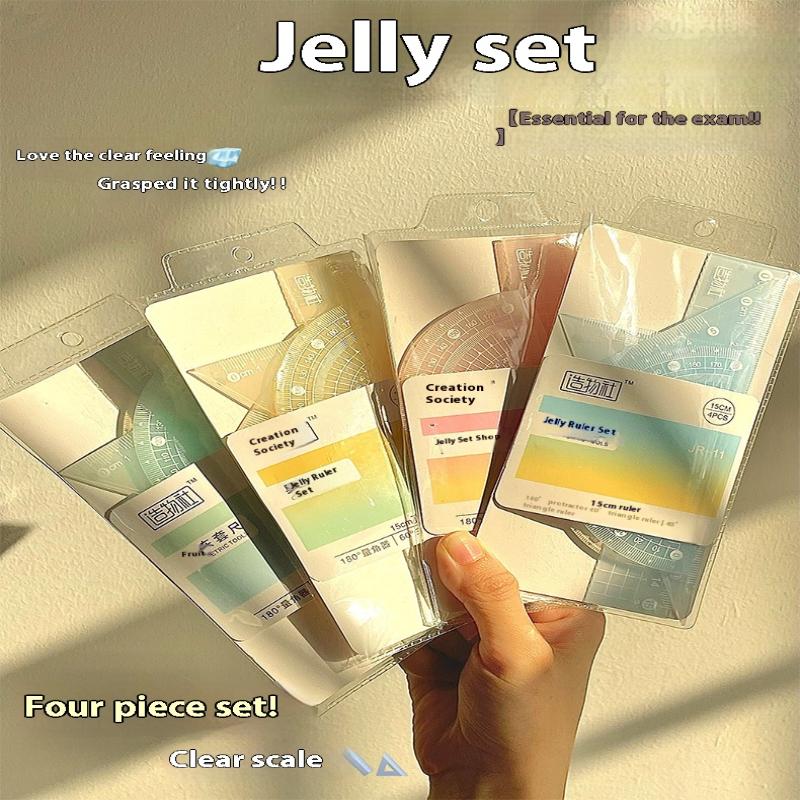 4 stks/set 15 CM Jelly Liniaal - Ruler Set Transparent recensie en prijs