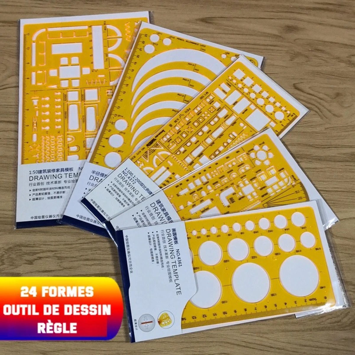 Geometrische tekensjabloonset  - Ruler Set Transparent recensie en prijs