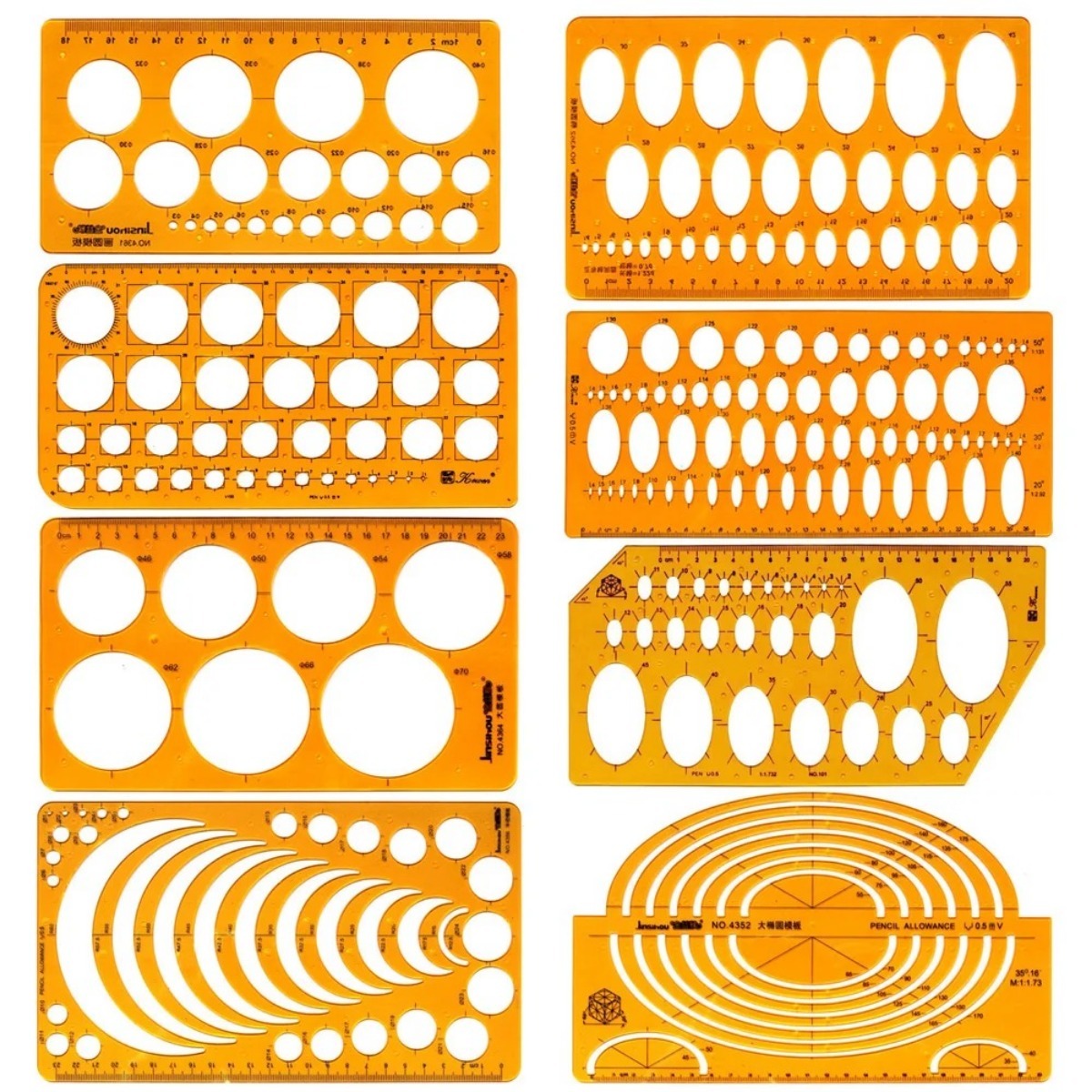 Geometrische tekensjabloonset  - Ruler Set Transparent recensie en prijs