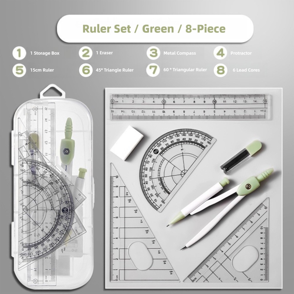 8 stks/set Plastic Liniaal Kom - Ruler Set Transparent recensie en prijs