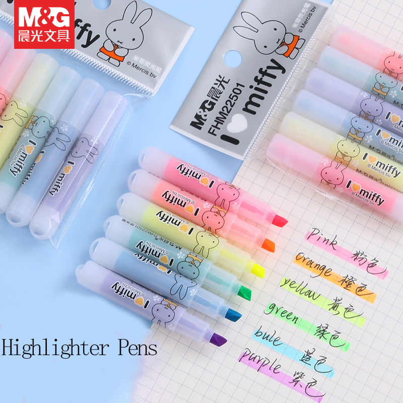 M&G markeerstift met schuine p - Highlighter Set Pastel recensie en prijs