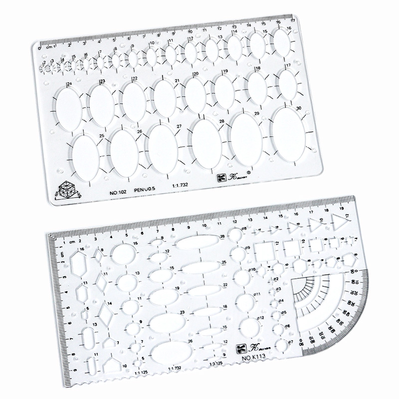 Transparant tekenformaat vierk - Ruler Set Transparent recensie en prijs